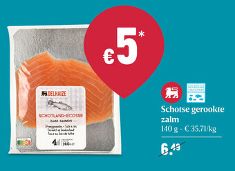 Delhaize Schotse gerookte zalm aanbieding