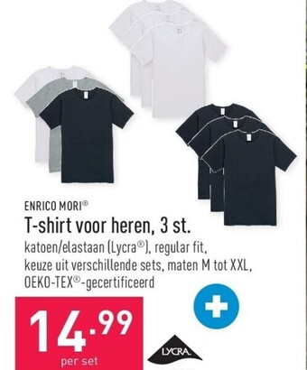 ALDI T-shirt voor heren, 3 st. aanbieding