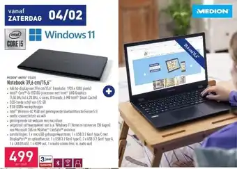 ALDI Notebook 39,6 cm/15,6 aanbieding
