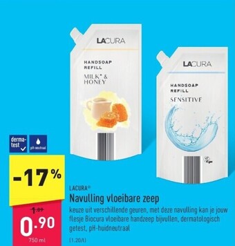 ALDI Navulling vloeibare zeep aanbieding