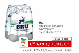 Spar Colruyt Bru Natuurlijk Lichtbruisend Mineraalwater aanbieding
