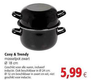 Cosy & Trendy Mosselpot Zwart 18 Cm