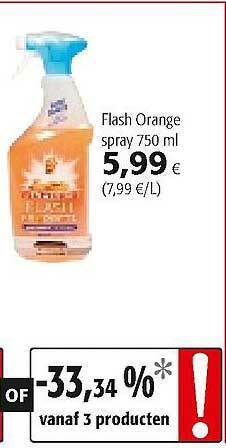 Colruyt Flash Orange Spray 750 Ml aanbieding
