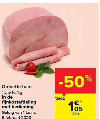 Carrefour Market Ontvette ham aanbieding