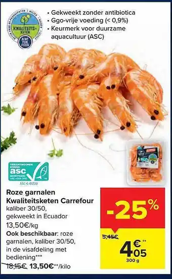 Carrefour Market Roze garnalen aanbieding