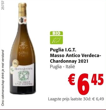 Colruyt Puglia I.G.T. Masso Antico Verdeca Chardonnay 2021 aanbieding