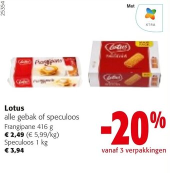 Colruyt Lotus alle gebak of speculoos Frangipane 416g aanbieding