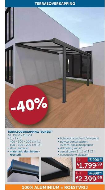 Zelfbouwmarkt Terrasoverkapping aanbieding