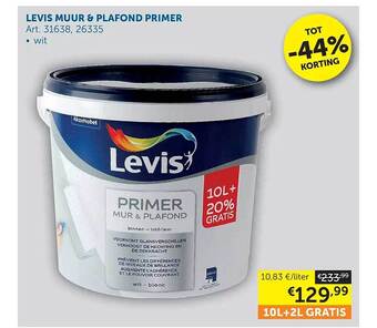 Zelfbouwmarkt Levis muur & plafond primer aanbieding