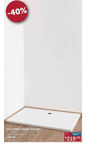 Zelfbouwmarkt Douchebak horst mat wit aanbieding