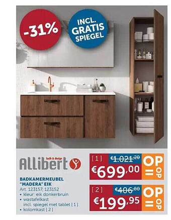 Zelfbouwmarkt Badkamermeubel madera eik aanbieding