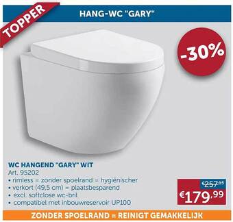 Zelfbouwmarkt Wc hangend gary wit aanbieding