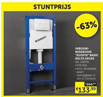Zelfbouwmarkt Inbouwreservoir duofix basic delta up100 aanbieding