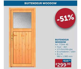 Zelfbouwmarkt Buitendeur woodow aanbieding