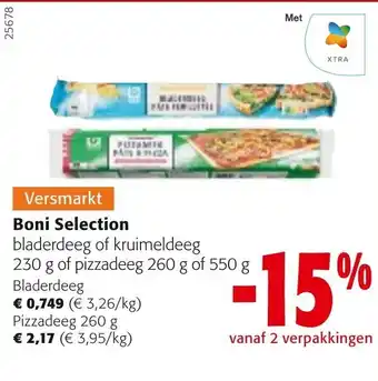 Colruyt Boni Selection bladerdeeg, Pizzadeeg 260g aanbieding