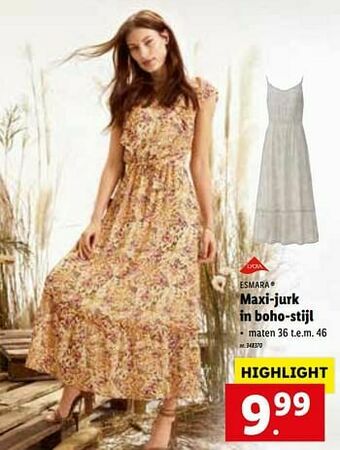 Lidl Maxi-jurk in boho-stijl aanbieding