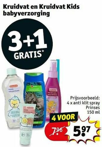 Kruidvat Anti klit spray prinses aanbieding