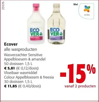Colruyt Ecover alle wasproducten aanbieding
