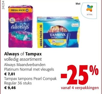Colruyt Always of Tampax aanbieding