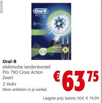 Colruyt Oral-B elektrische tandenborstel Pro 790 Cross Action Zwart aanbieding