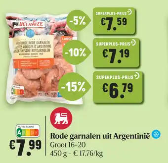 Delhaize Rode garnalen uit Argentinie aanbieding