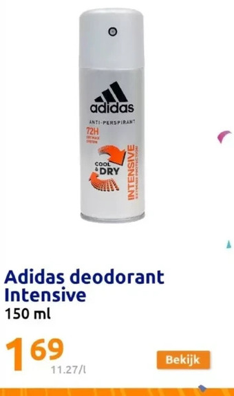 Action Adidas deodorant intensive 150 ml aanbieding