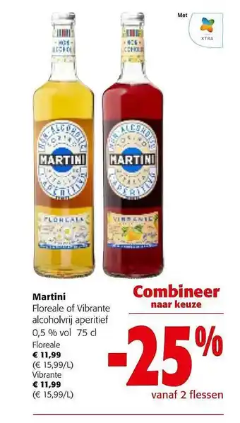 Colruyt Martini floreale of vibrante alcoholvrij aperitief aanbieding
