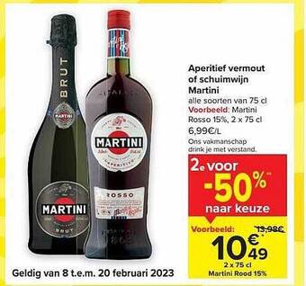 Carrefour Market Aperitief vermout of schuimwijn martini aanbieding