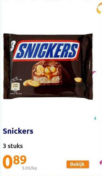 Action Snickers aanbieding