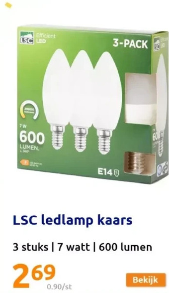 Action Lsc ledlamp kaars aanbieding