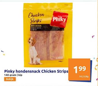 Action Pinky hondensnack chicken strips aanbieding