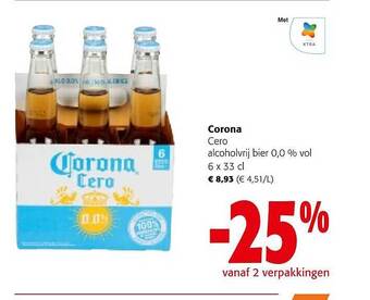 Colruyt Corona cero alcoholvrij bier aanbieding