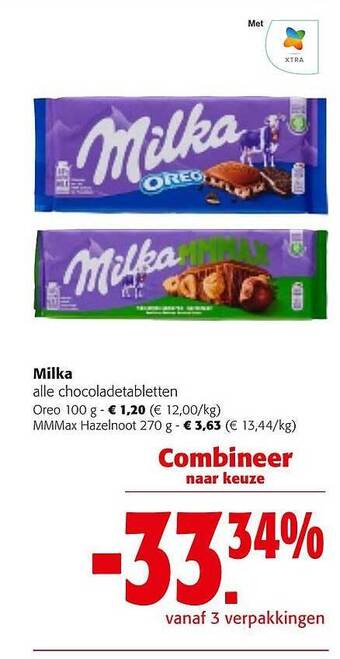 Colruyt Milka chocoladetabletten aanbieding