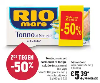Tonijn, makreel, sardienen of tonijn-salade