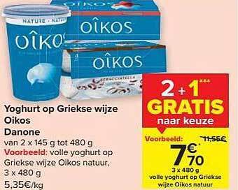 Carrefour Market Yoghurt op griekse wijze oikos danone aanbieding