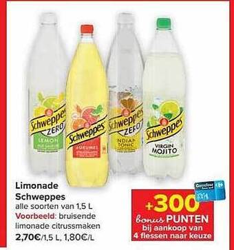Carrefour Market Limonade schweppes aanbieding