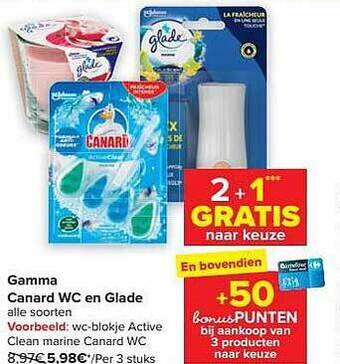 Carrefour Market Gamma canard wc en glade aanbieding