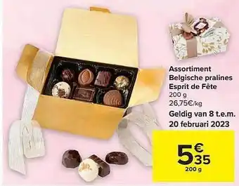 Assortiment belgische pralines esprit de fête