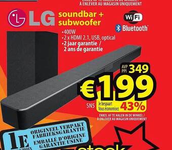 ElectroStock Lg soundbar + subwoofer aanbieding
