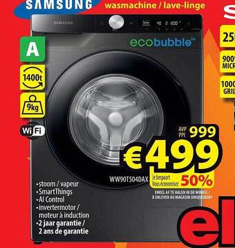 ElectroStock Samsung wasmachine aanbieding