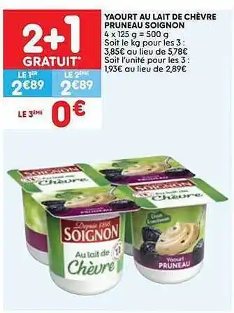 Yaourt au lait de chèvre pruneau soignon