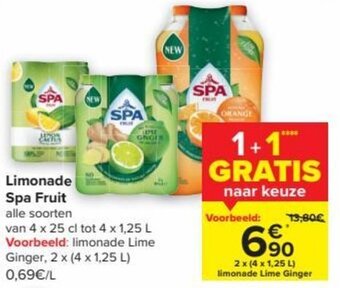 Carrefour Market Limonade Spa Fruit aanbieding