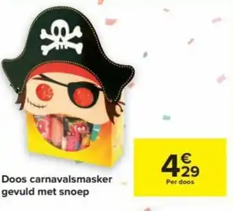 Carrefour Market Doos carnavalsmasker gevuld met snoep aanbieding