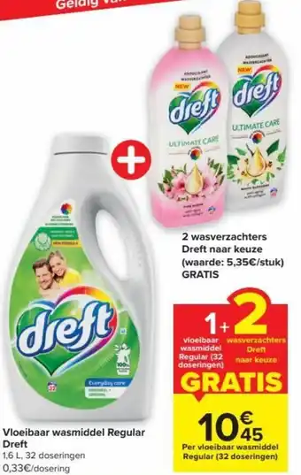 Carrefour Market Vloeibaar wasmiddel Regulas Dreft aanbieding