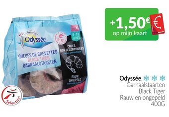 Intermarché Odyssee Garnaalstaarten Black Tiger Rauw en ongepeld 400g aanbieding