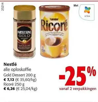 Colruyt Nestlé alle oploskoffie gold dessert 200 g aanbieding