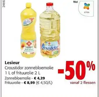 Colruyt Lesieur croustidor zonnebloemoie 1l of frituurolie 2l aanbieding