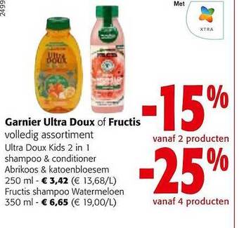 Colruyt Garnier ultra doux of fructis aanbieding