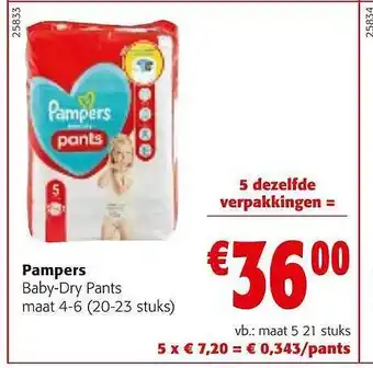 Colruyt Pampers baby-dry pants maat 4-6 aanbieding