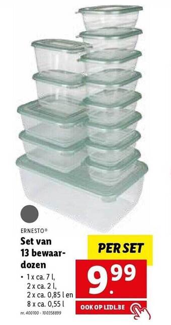 Lidl Set van 13 bewaardozen aanbieding